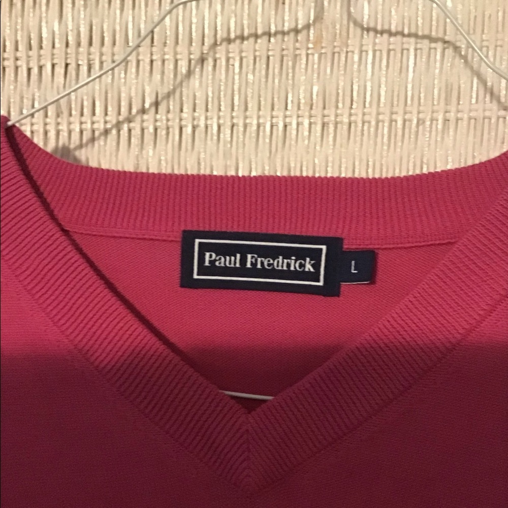 Paul Fredrick Men’s V-Neck Pima Sweater - Picture 4 of 8
